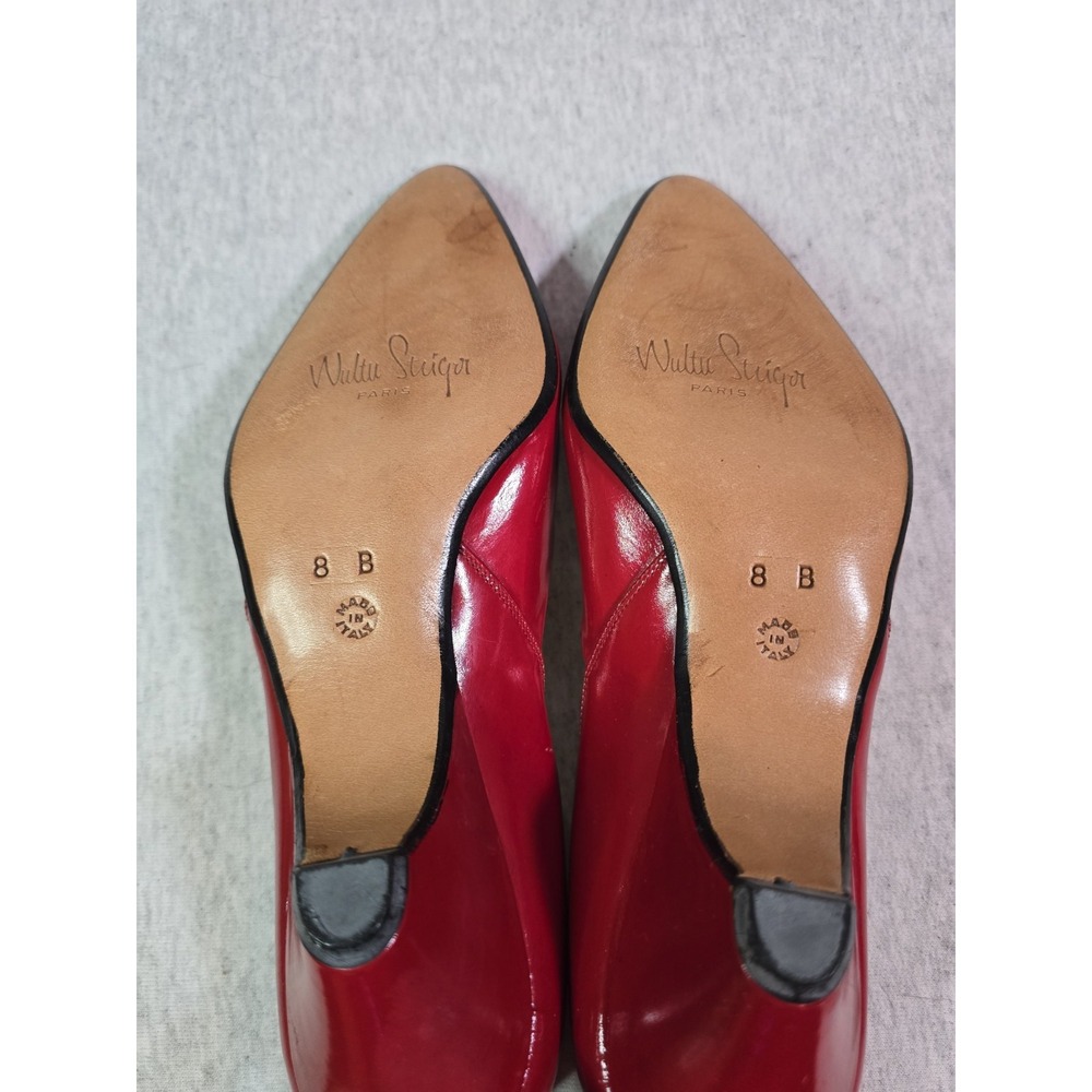 Walter Steiger Classic Red Satin Pumps 8.0 B Holiday Heels - Picture 4 of 6
